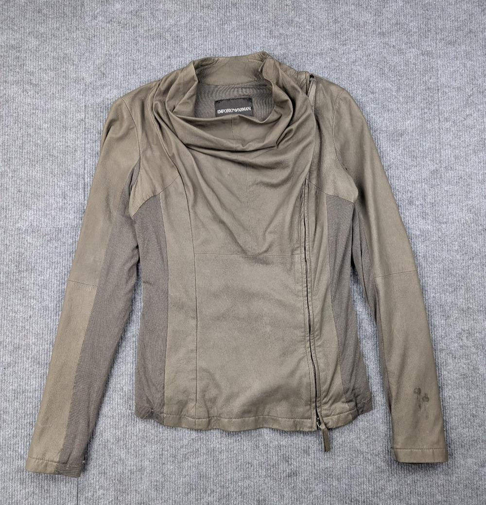 Emporio Armani Lamb Leather Jacket Womens 40 Quiet Luxury Designer Old Money